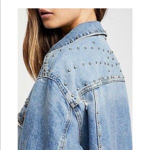 Free People Studded Denim Jacket